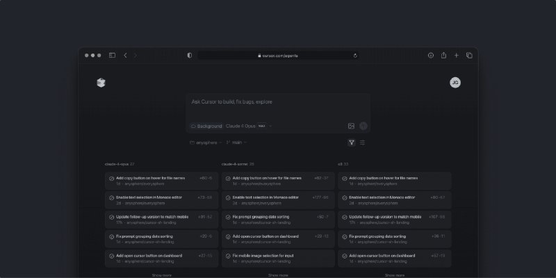 PH今日热榜 | 2025-07-021. Cursor Agents: Browsers & Mobile标语：随时随地与强大的代码编写助手协同工作
