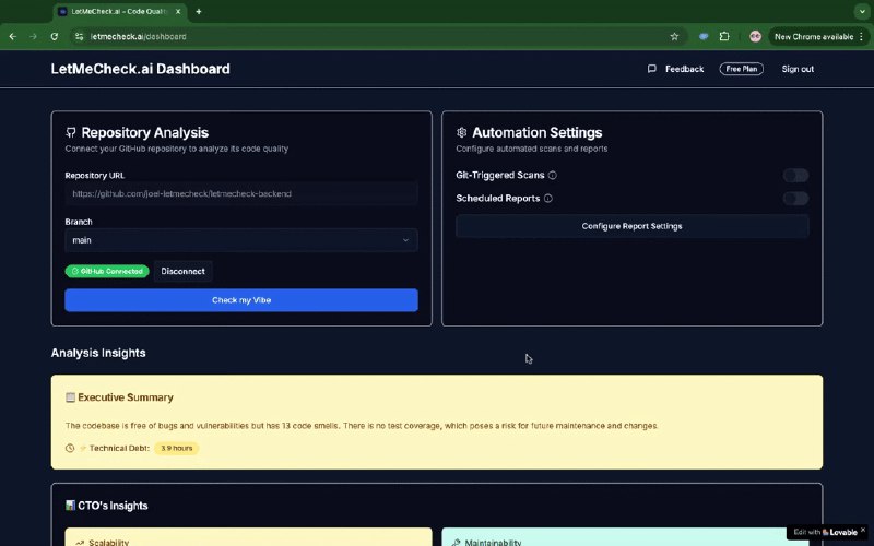 7. LetMeCheck.ai标语：让我看看你的代码分析工具咋样
