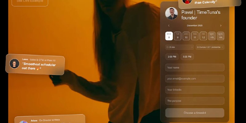 TimeTuna: If Calendly had gorgeous video backgrounds | Product Hunt