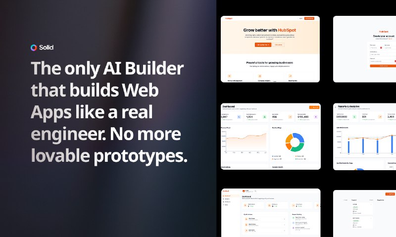 3. Solid标语：能构建真实网页应用程序的人工智能介绍：与Lovable等原型设计工具不同，Solid能构建真正的全栈Web应用程序（基于Node.js、React和TypeScript）