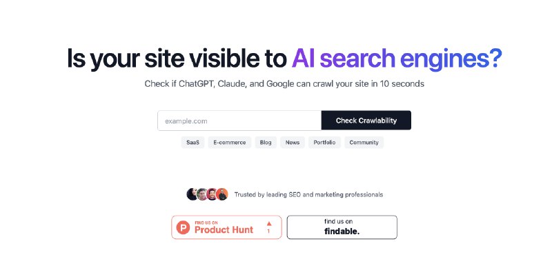 10. LLM SEO Index Crawler Check标语：检查你的网站是否能被ChatGPT抓取
