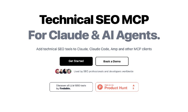 3. Technical SEO MCP标语：在Claude、Claude Code、Amp、LM Studio等平台上开展技术型搜索引擎优化工作