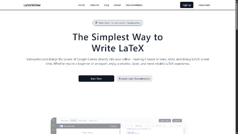 8. LaTeXWriter标语：最佳协作式 LaTeX 编辑器注：LaTeX 是一种基于ΤΕΧ的排版系统，常用于科技和学术文档的排版