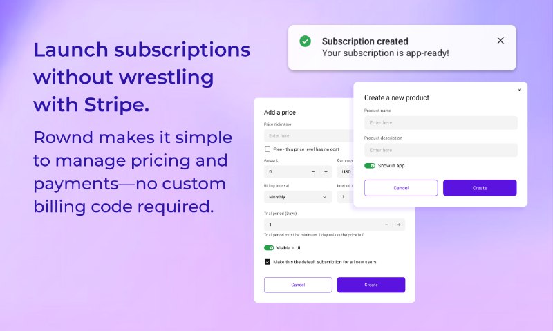 6. Rownd App Services Platform; 1M MAU Free标语：月活跃用户达100万；用户管理、身份验证、支付功能，全部集成在一个软件开发工具包（SDK）里