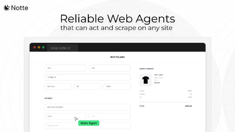 5. Notte标语：可靠的网络代理与工作流程介绍：诺特（Notte）是你进行网页浏览器自动化操作的一站式解决方案