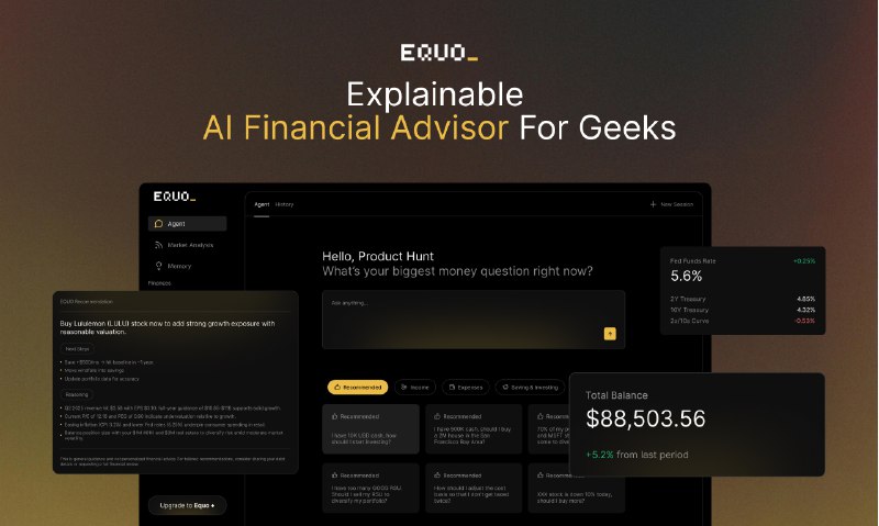 10. EQUO标语：面向极客群体的可解释性人工智能金融顾问解释：“Explainable AI”是“可解释性人工智能”，这是一个特定的技术领域概念；“financial advisor”就是“金融顾问”；“for geeks”表示“面向极客群体” ，整体连起来就是面向特定群体（极客）的具备可解释性的人工智能金融顾问，这样的表达在科普语境或日常交流中比较容易理解