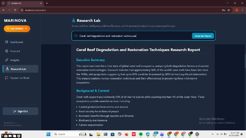 6. MARINOVA标语：实时查看海洋景象介绍：“玛里诺瓦”（Marinova）是一个实时海洋情报平台，它能把实时的海洋与气候数据转化为清晰直观的交互式可视化内容