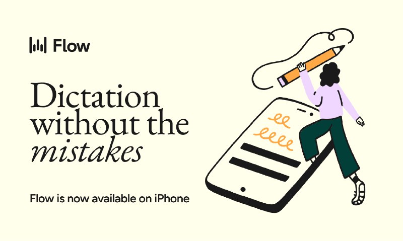 2. Wispr Flow for iOS标语：语音优先输入功能——现已登陆 iPhone！介绍：适用于 iPhone 的 Flow 是一款快速、自然的语音输入工具，无论你在哪里输入内容，比如在 iMessage、Gmail、Slack 还是 Substack 里，它都能发挥作用