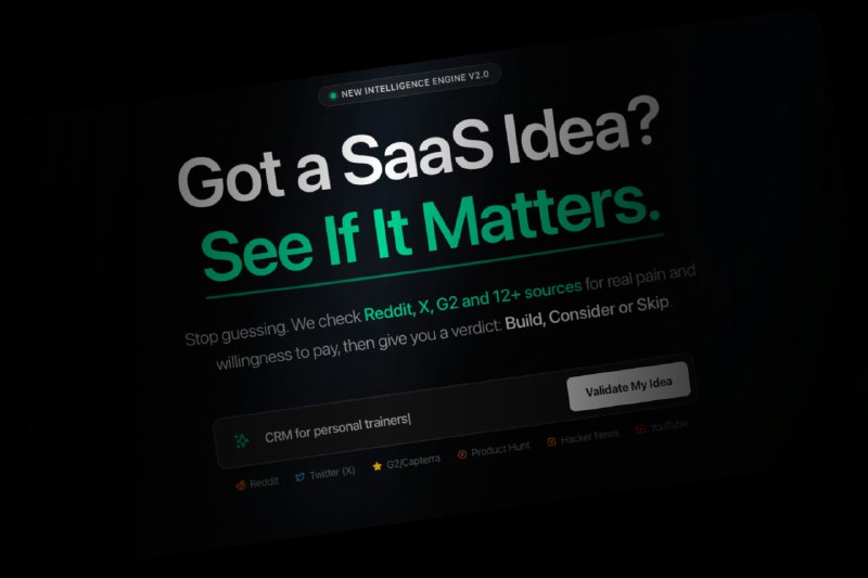 8. PainPoints.fast标语：用真实痛点来验证你的软件即服务（SaaS）创意解析：“Validate”常见意思是“验证、证实”；“SaaS”是“Software as a Service”的缩写，即“软件即服务”，这是一种常见的IT服务模式；“Idea”可理解为“创意、想法”；“Real Pain Points”直译为“真实的痛点”，在商业语境中，“痛点”指的是用户在使用产品或服务时遇到的问题、困扰等