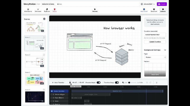5. StoryMotion标语：引人入胜的动态图表，轻松制作流程图介绍：创建具有手绘风格的动态图表和流程图