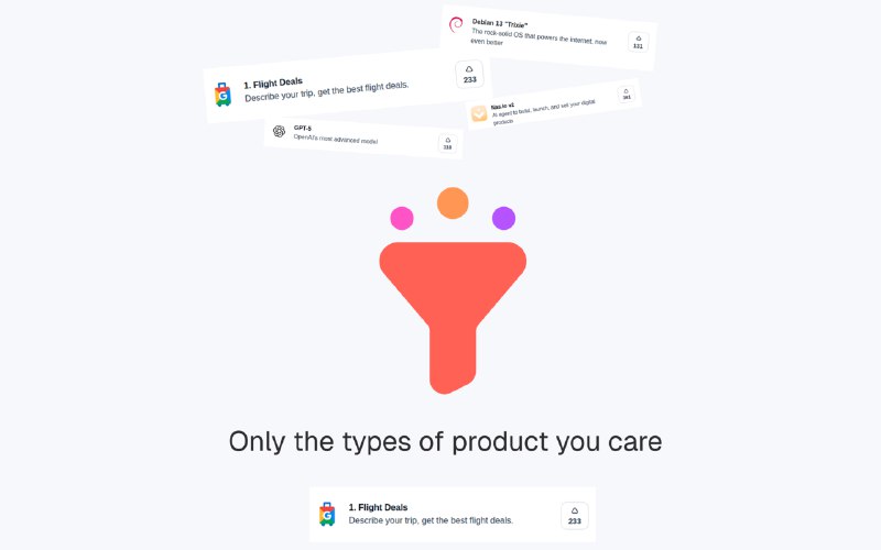 5. Filtro标语：你的产品探索过滤器注：“Product Hunt”是一个帮助用户发现新产品的平台，直译为“产品探索” ，这里“Product Hunt Filter”可理解为用于筛选该平台上产品的过滤器