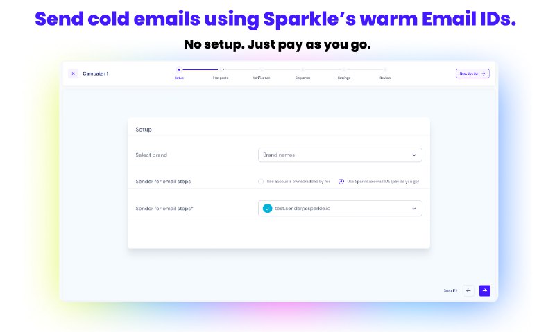 4. Sparkle标语：简化的陌生邮件推广“cold email”指的是给那些没有事先联系过、不熟悉的人发送的邮件，“outreach”有推广、拓展业务等意思，所以整体就是“简化的陌生邮件推广” 