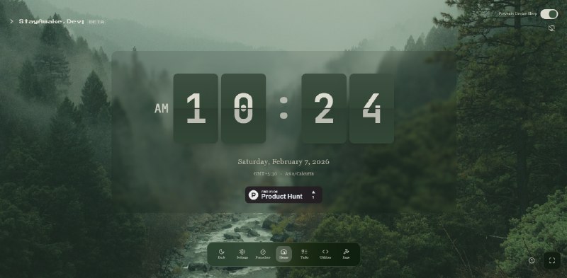 8. StayAwake.Dev标语：那个开发者们从不关闭的标签页介绍：StayAwake.Dev是专为那些经常在浏览器里工作的开发者打造的单标签页效率中心