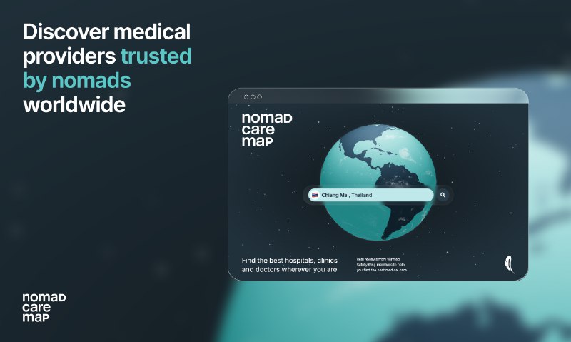 5. Nomad Care Map标语：在全球范围内找到值得信赖的医疗服务
