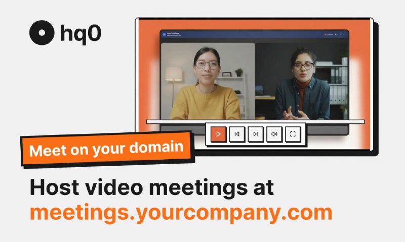 2. hq0标语：在你的网站上举办会议，而不是用Zoom或Google Meet