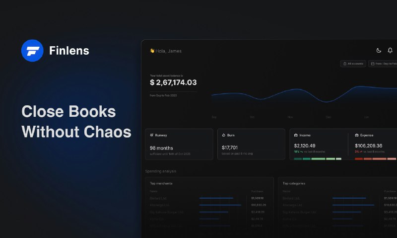 3. Finlens标语：面向创业者和会计师的人工智能会计应用解释：“AI”即“人工智能”；“accounting”常见意思是“会计”；“for founders & accountants”表示“面向创业者和会计师”，整体意思就是专门为创业者和会计师这类人群服务的与人工智能相关的会计应用内容
