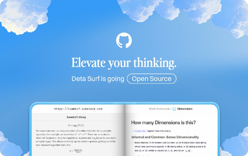 9. Deta Surf (Beta)标语：面向互联网的人工智能笔记本（开源）介绍：Surf是一款人工智能笔记应用，它能让你在思考过程中直接调用文件和访问网页