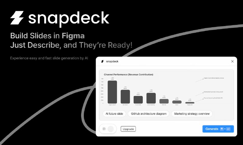 9. snapdeck for figma标语：在Figma里使用幻灯片生成功能，进行内容提示、生成和展示