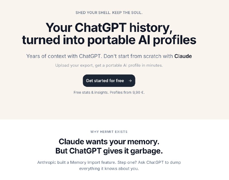 9. Hermit标语：在保留ChatGPT对你所了解的所有信息的情况下，退出ChatGPT