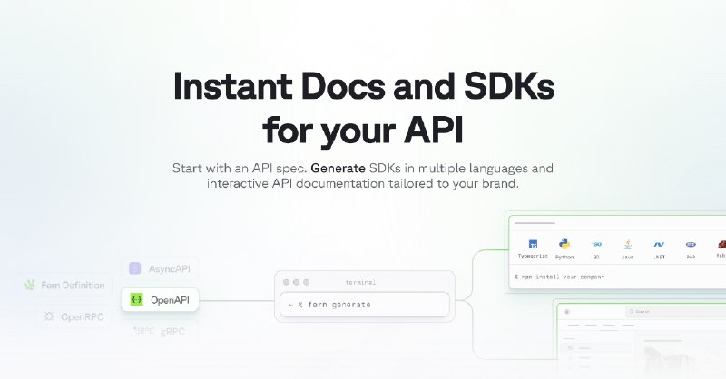 4. Fern标语：为你的应用程序编程接口（API）提供即时可用的文档和软件开发工具包（SDK）介绍：从API规范入手
