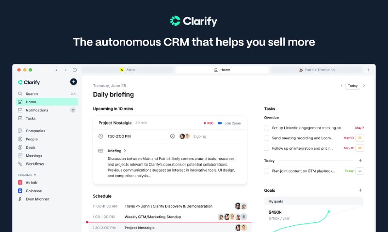 2. Clarify标语：这款自动客户关系管理系统，助你提升销售业绩