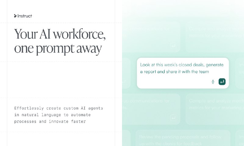 PH今日热榜 | 2025-10-031. Instruct标语：只需一个指令，即可自动完成任何任务