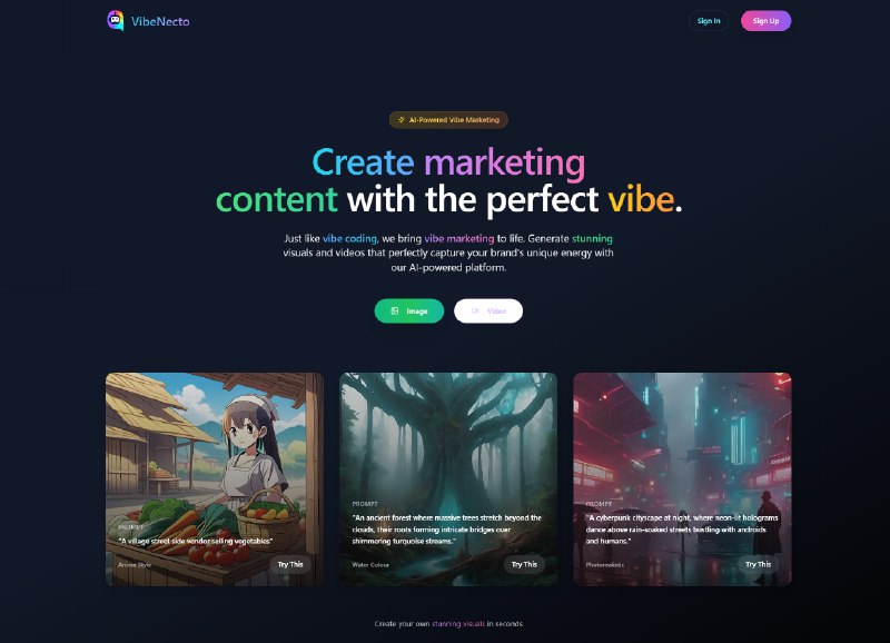 7. Vibenecto 2.0标语：把你的文字变成视频