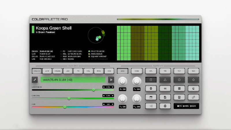 7. Color Palette Pro标语：一种色彩合成器介绍：在高级色彩空间中生成可定制的调色板，这些调色板可以轻松共享、下载或导出