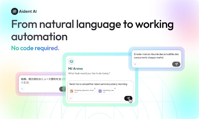 3. Aident AI标语：用自然语言构建自动化流程，而非通过工作流