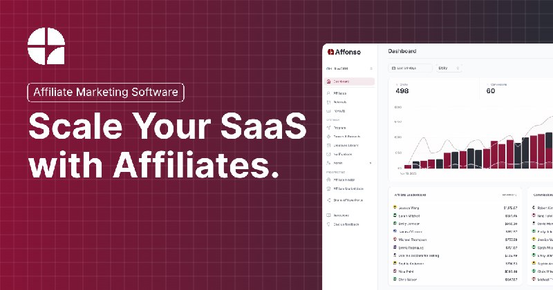 7. Affonso标语：通过联盟营销计划推动你的软件即服务业务增长注：“SaaS”是“Software as a Service”的缩写，即“软件即服务”，是一种通过互联网提供软件服务的创新模式