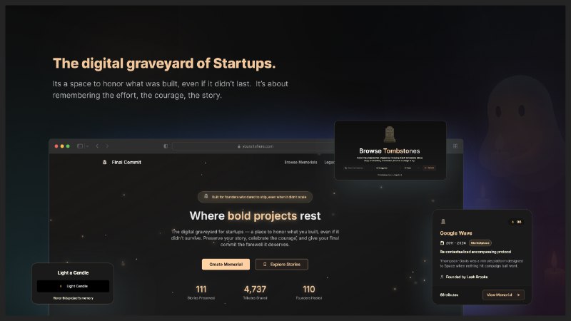 9. Final Commit标语：初创公司的数字“坟场”介绍：在快速物流和微型软件即服务（micro - SaaS）的时代，无数初创公司在推出最小可行产品（MVP）后便走向失败