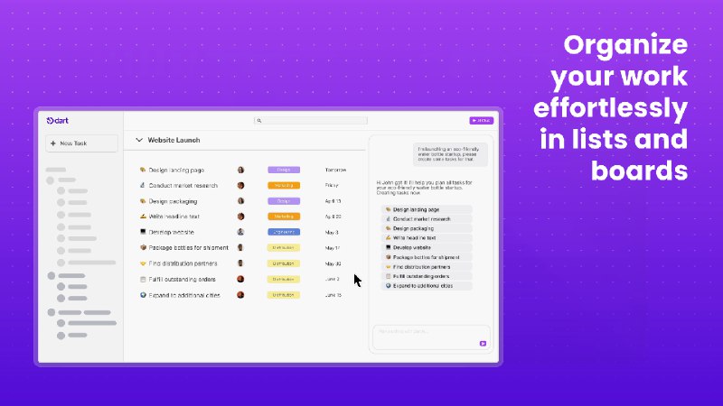 PH今日热榜 | 2025-09-211. Dart标语：借助聊天功能和人工智能助手，更快地进行头脑风暴、制定计划并付诸行动