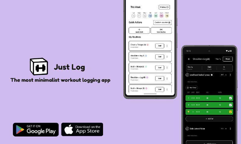 2. Just Log标语：无冗余功能的健身追踪器解释：“fluff”在这可以理解为“多余的、不必要的东西”，“No fluff”就是“没有多余的、不冗余的”；“workout tracker”是“健身追踪器”，所以整体就是“无冗余功能的健身追踪器” 