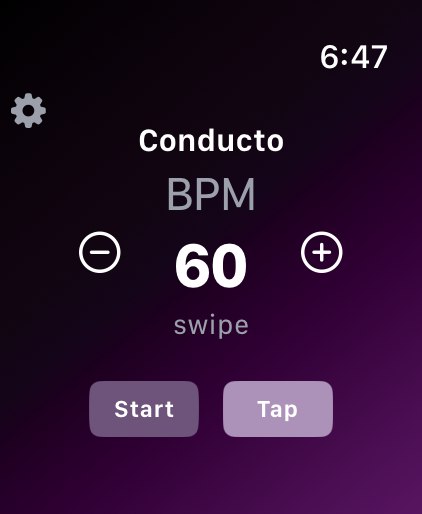 5. Conducto标语：适用于苹果手表的触觉节拍器介绍：这是一款专为苹果手表打造的节拍器，具备点击设定节拍、发声以及震动反馈功能