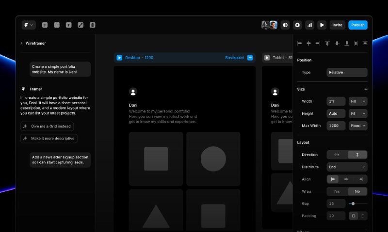 2. Wireframer AI标语：智能网站布局生成，助力快速起步介绍：线框设计工具能根据一条指令生成简洁且响应式的布局，重点突出内容的主次关系和流程