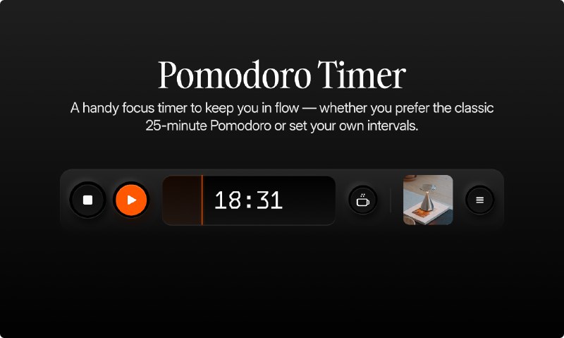 10. NotchFlow标语：在你的（手机）凹槽区域就能控制番茄钟和音乐播放介绍：“灵动条管家”（Notchflow）能把你苹果电脑的灵动岛区域打造成一个精致实用的高效工作中心