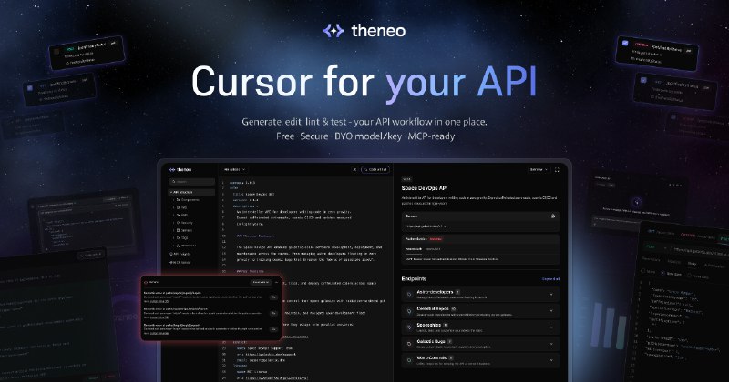 2. Cursor for your API标语：在一处完成 API 工作流程的生成、编辑、检查和测试