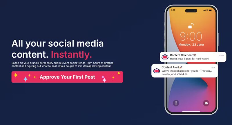 6. Coso.ai标语：能从品牌内容中学习的社交媒体人工智能代理解释：“AI Agent”常见释义为“人工智能代理” ；“for social media”表示其应用场景是社交媒体；“that learns from branded content”是对这个人工智能代理的特性描述，即它能够从品牌内容中学习