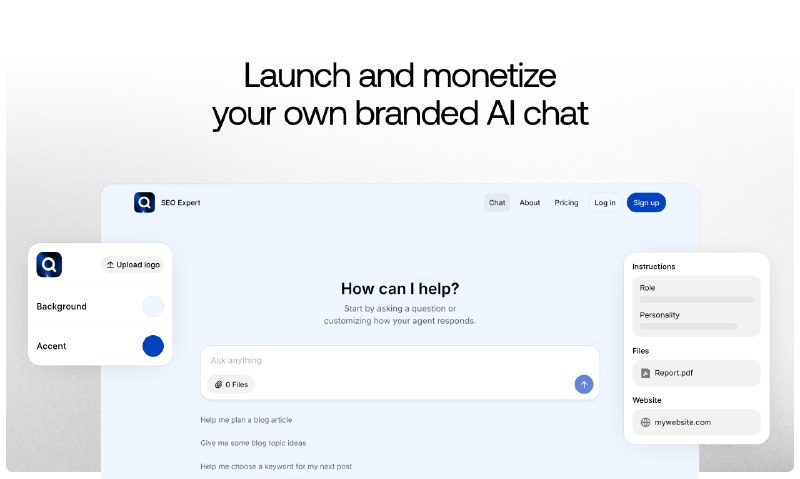 2. Outchat AI标语：推出你自己的品牌人工智能聊天服务并从中盈利