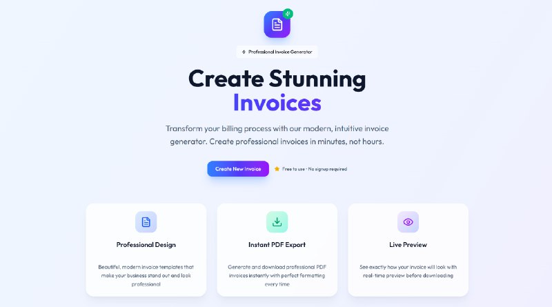 9. Invoice Wizard标语：免费在线发票生成器介绍：使用发票向导（Invoice Wizard），即刻创建专业发票