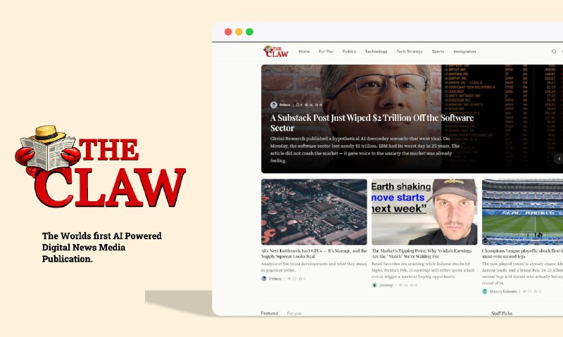 10. The Claw News标语：“开爪”（OpenClaw）机构发布每日新闻