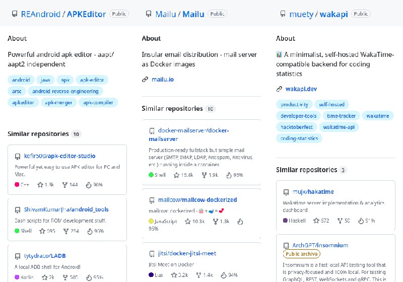 3. SimRepo标语：在侧边栏展示相似的 GitHub 代码仓库