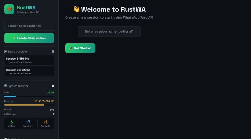 7. RUSTWA标语：一个用Rust语言编写的非官方WhatsApp网页版应用程序编程接口注：WhatsApp是一款国外知名社交软件；API即应用程序编程接口（Application Programming Interface ），允许不同的软件之间相互通信和交互