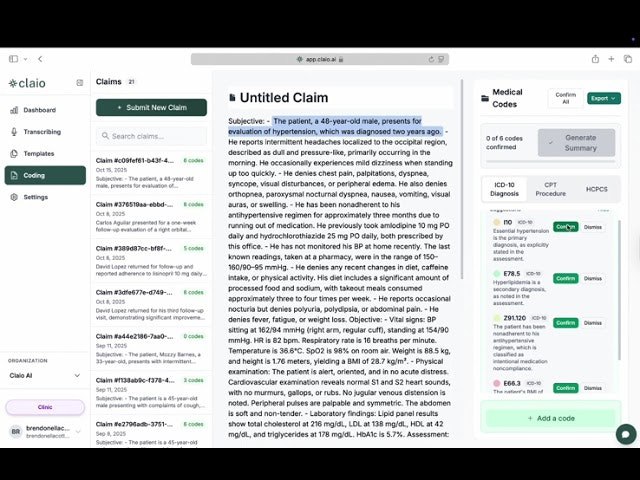 10. Claio.ai标语：用于临床运营的人工智能笔录员介绍：面向医疗专业人员的人工智能笔录助手