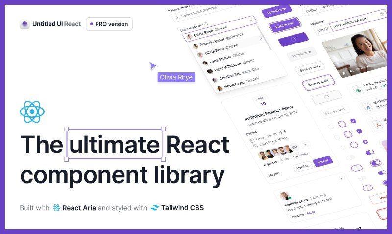 PH今日热榜 | 2025-07-181. Untitled UI React标语：开源的 React 组件