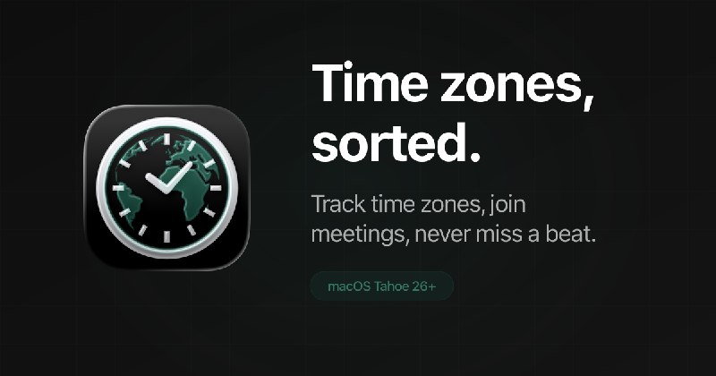 4. Time标语：在你的苹果系统菜单栏查看时区和会议安排介绍：你在和一个全球团队共事吗？“时间”这个应用就放在你的菜单栏里，能让你一眼看清多个时区的时间