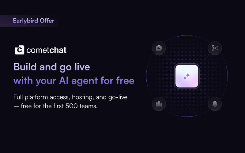 4. AI Agent Platform by CometChat标语：为你的网站或应用程序配备人工智能副驾