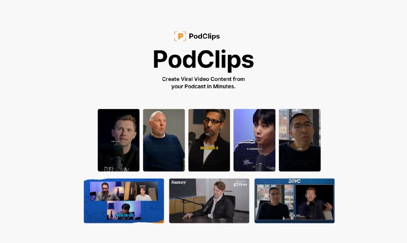 3. PodClips标语：把你的播客转化为能迅速传播的视频内容