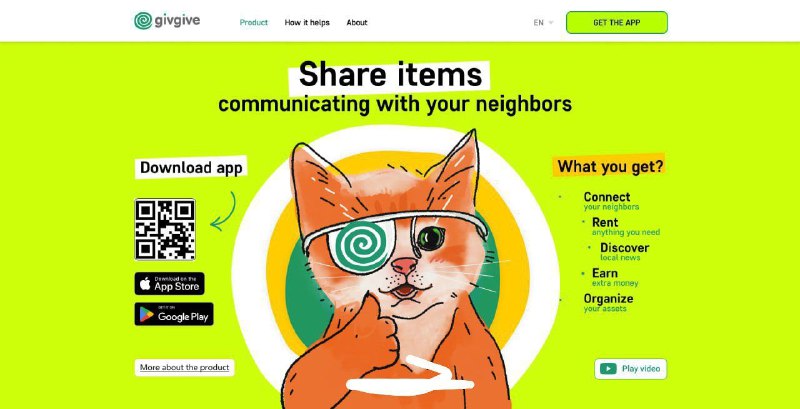 5. Givgive标语：一款用于社交、借物和捐赠的本地共享应用程序介绍：Givgive是一款本地共享应用程序，通过它你可以借、贷、卖日常用品，也能把它们送人