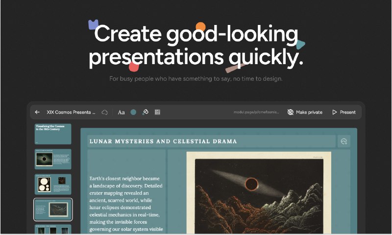 6. Modul标语：一款能快速制作出精美演示文稿的工具